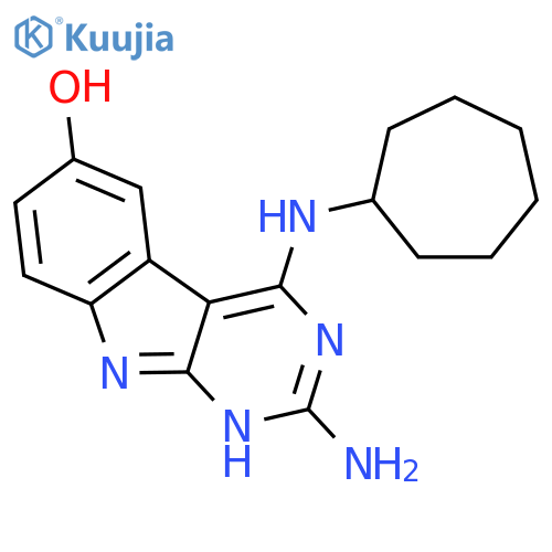 1H-Pyrimido[4,5-b]indol-6-ol, 2-amino-4-(cycloheptylamino)- structure