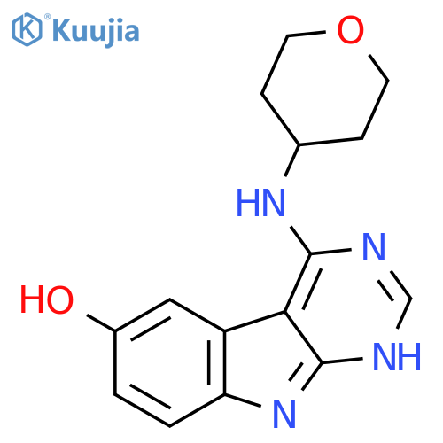 1H-Pyrimido[4,5-b]indol-6-ol, 4-[(tetrahydro-2H-pyran-4-yl)amino]- structure