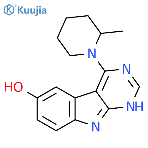 1H-Pyrimido[4,5-b]indol-6-ol, 4-(2-methyl-1-piperidinyl)- structure
