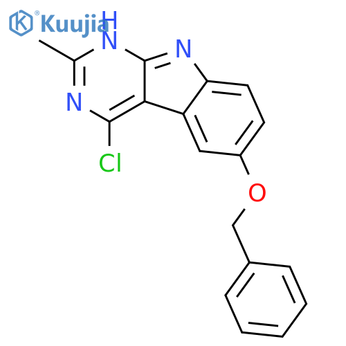 1H-Pyrimido[4,5-b]indole, 4-chloro-2-methyl-6-(phenylmethoxy)- structure