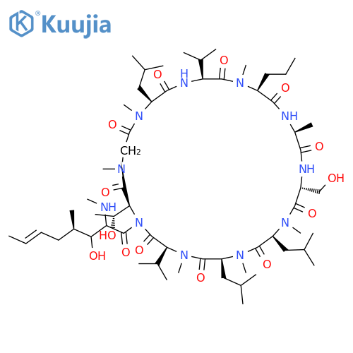 Cyclo[L-alanyl-D-seryl-N-methyl-L-leucyl-N-methyl-L-leucyl-N-methyl-L-valyl-(2S,3R,4R,6E)-3-hydroxy-4-methyl-2-(methylamino)-6-octenoyl-L-threonyl-N-methylglycyl-N-methyl-L-leucyl-L-valyl-N-methyl-L-norvalyl] structure