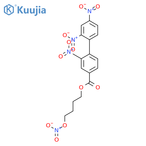[1,1'-Biphenyl]-4-carboxylic acid, 2,2',4'-trinitro-, 4-(nitrooxy)butyl ester structure
