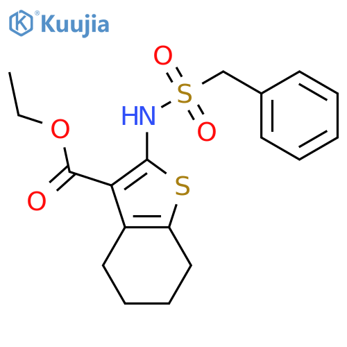 <br>ethyl 2-[(benzylsulfonyl)amino]-4,5,6,7-tetrahydro-1-benzothiophene-3-carbo xylate structure