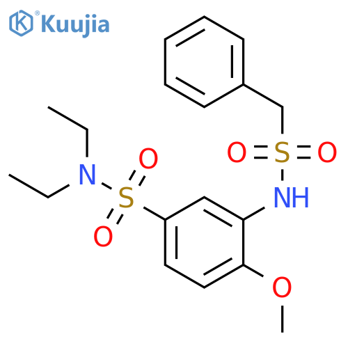 3-[(benzylsulfonyl)amino]-N,N-diethyl-4-methoxybenzenesulfonamide structure