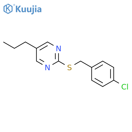 Pyrimidine, 2-[[(4-chlorophenyl)methyl]thio]-5-propyl- structure