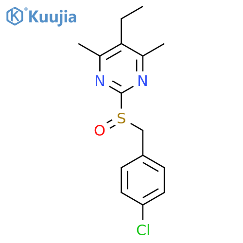 PYRIMIDINE, 2-[[(4-CHLOROPHENYL)METHYL]SULFINYL]-5-ETHYL-4,6-DIMETHYL- structure