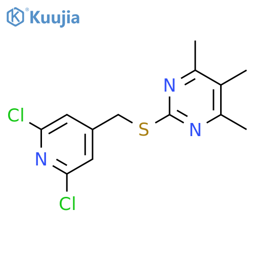 Pyrimidine, 2-[[(2,6-dichloro-4-pyridinyl)methyl]thio]-4,5,6-trimethyl- structure