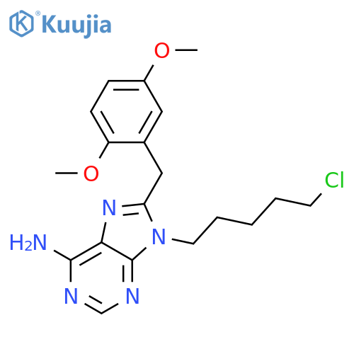 9H-Purin-6-amine, 9-(5-chloropentyl)-8-[(2,5-dimethoxyphenyl)methyl]- structure