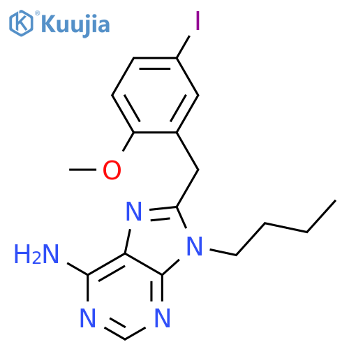 9H-PURIN-6-AMINE, 9-BUTYL-8-[(5-IODO-2-METHOXYPHENYL)METHYL]- structure