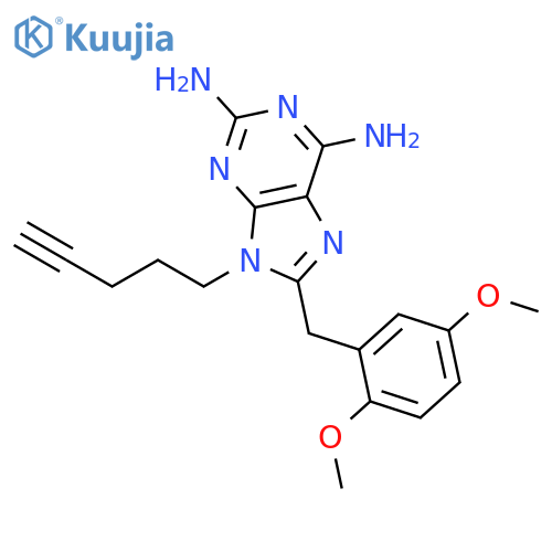 9H-PURINE-2,6-DIAMINE, 8-[(2,5-DIMETHOXYPHENYL)METHYL]-9-(4-PENTYNYL)- structure