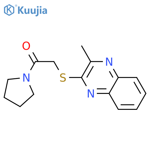 2-(3-methylquinoxalin-2-yl)sulfanyl-1-(pyrrolidin-1-yl)ethan-1-one structure