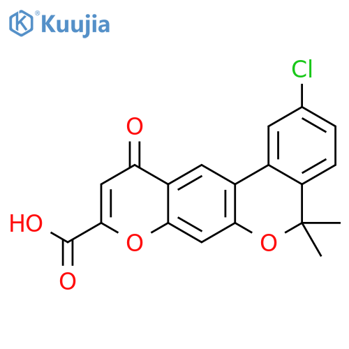 5H,11H-[2]Benzopyrano[4,3-g][1]benzopyran-9-carboxylic acid, 2-chloro-5,5-dimethyl-11-oxo- (9CI) structure