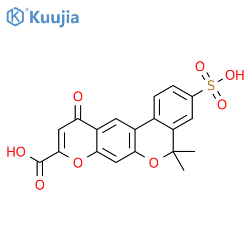 5H,11H-[2]Benzopyrano[4,3-g][1]benzopyran-9-carboxylic acid,5,5-dimethyl-11-oxo-3-sulfo- structure