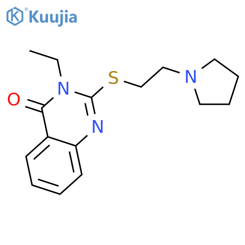 4(3H)-QUINAZOLINONE, 3-ETHYL-2-[[2-(1-PYRROLIDINYL)ETHYL]THIO]- structure
