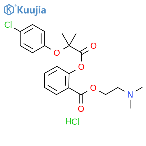 Benzoic acid, 2-[2-(4-chlorophenoxy)-2-methyl-1-oxopropoxy]-, 2-(dimethylamino)ethyl ester, hydrochloride (1:1) structure
