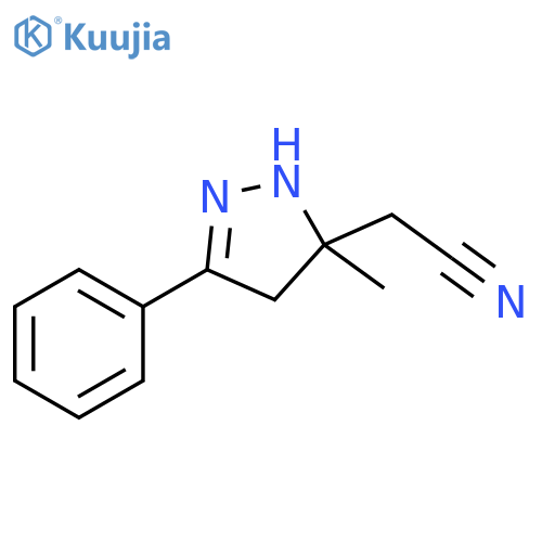 1H-Pyrazole-5-acetonitrile, 4,5-dihydro-5-methyl-3-phenyl- structure