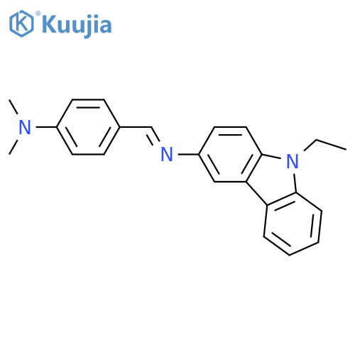 9H-CARBAZOL-3-AMINE, N-[[4-(DIMETHYLAMINO)PHENYL]METHYLENE]-9-ETHYL- structure
