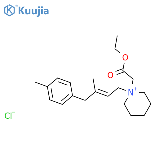 1-(2-ethoxy-2-oxoethyl)-1-[(2E)-3-methyl-4-(4-methylphenyl)but-2-en-1-yl]piperidinium chloride structure