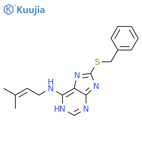 1H-PURIN-6-AMINE, N-(3-METHYL-2-BUTENYL)-8-[(PHENYLMETHYL)THIO]- structure