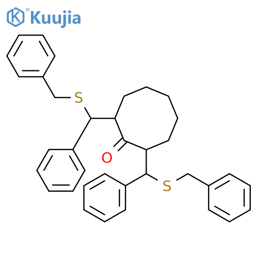 Cyclooctanone,2,8-bis[phenyl[(phenylmethyl)thio]methyl]- structure