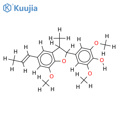 (7S,8S)-7,8-dihydro-7-(4-hydroxy-3,5-dimethoxyphenyl)-3'-methoxy-8-methyl-1'-trans-propenylbenzofuran structure