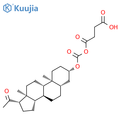 Pregnan-20-one, 3-[[(3-carboxy-1-oxopropoxy)carbonyl]oxy]-, (3b,5a)- structure