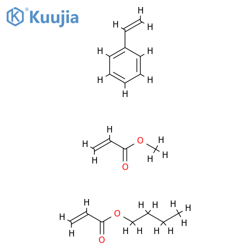 2-Propenoic acid,esters,butyl ester,polymer with ethenylbenzene and methyl 2-propenoate structure