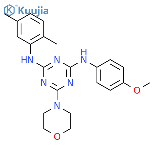 N2-(2,5-dimethylphenyl)-N4-(4-methoxyphenyl)-6-(morpholin-4-yl)-1,3,5-triazine-2,4-diamine structure
