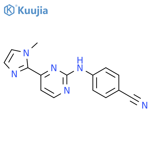 Benzonitrile, 4-[[4-(1-methyl-1H-imidazol-2-yl)-2-pyrimidinyl]amino]- structure