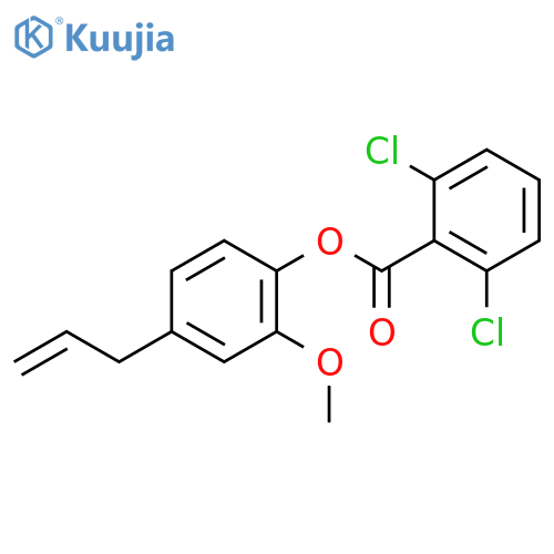 Benzoic acid, 2,6-dichloro-, 2-methoxy-4-(2-propenyl)phenyl ester structure