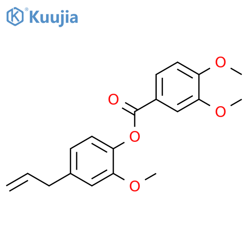 Benzoic acid, 3,4-dimethoxy-, 2-methoxy-4-(2-propenyl)phenyl ester structure