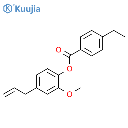 Benzoic acid, 4-ethyl-, 2-methoxy-4-(2-propenyl)phenyl ester structure