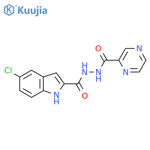 1H-Indole-2-carboxylic acid, 5-chloro-, 2-(pyrazinylcarbonyl)hydrazide structure