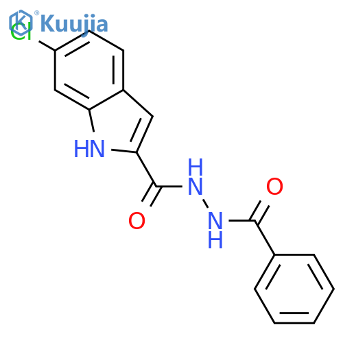 1H-INDOLE-2-CARBOXYLIC ACID, 6-CHLORO-, 2-BENZOYLHYDRAZIDE structure