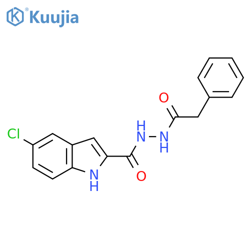 1H-INDOLE-2-CARBOXYLIC ACID, 5-CHLORO-, 2-(PHENYLACETYL)HYDRAZIDE structure
