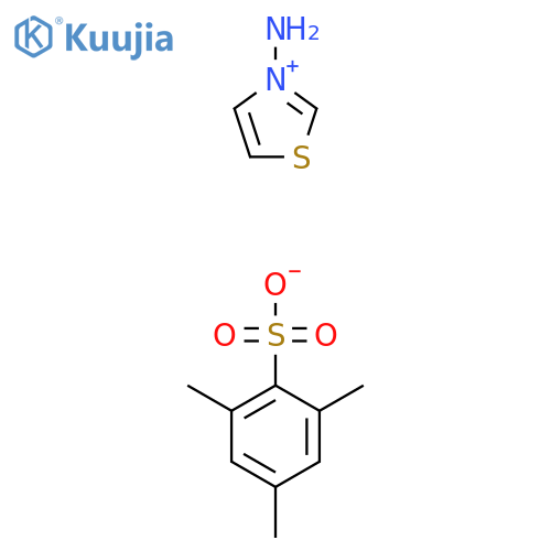 3-amino-1,3-thiazol-3-ium 2,4,6-trimethylbenzene-1-sulfonate structure