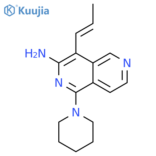 2,6-Naphthyridin-3-amine, 1-(1-piperidinyl)-4-(1-propenyl)- structure