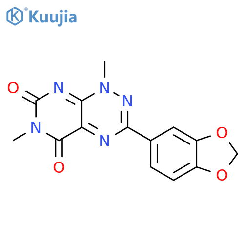 3-(1,3-benzodioxol-5-yl)-1,6-dimethylpyrimido[5,4-e][1,2,4]triazine-5,7(1H,6H)-dione structure