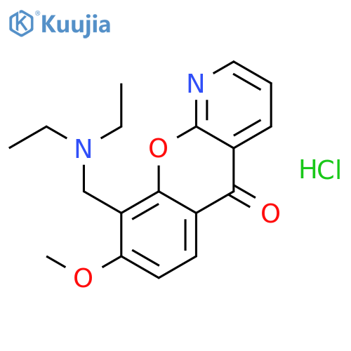 9-[(diethylamino)methyl]-8-methoxy-5H-chromeno[2,3-b]pyridin-5-one hydrochloride structure