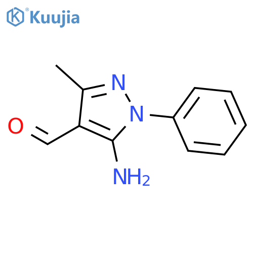 5-amino-3-methyl-1-phenyl-pyrazole-4-carbaldehyde structure