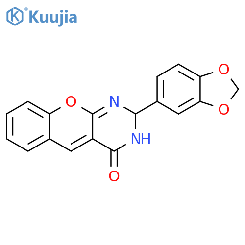 4H-[1]Benzopyrano[2,3-d]pyrimidin-4-one,2-(1,3-benzodioxol-5-yl)-2,3-dihydro- structure