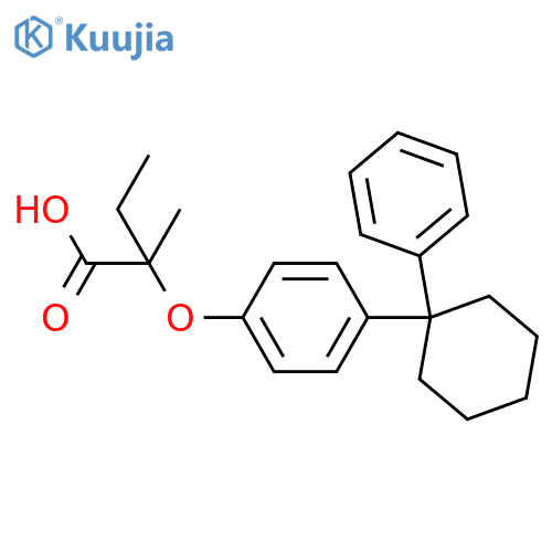 Butanoic acid, 2-methyl-2-[4-(1-phenylcyclohexyl)phenoxy]- structure