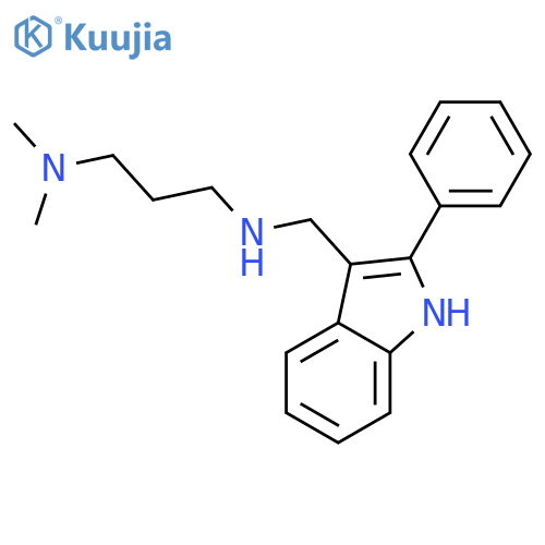 N,N-dimethyl-N'-[(2-phenyl-1H-indol-3-yl)methyl]propane-1,3-diamine structure