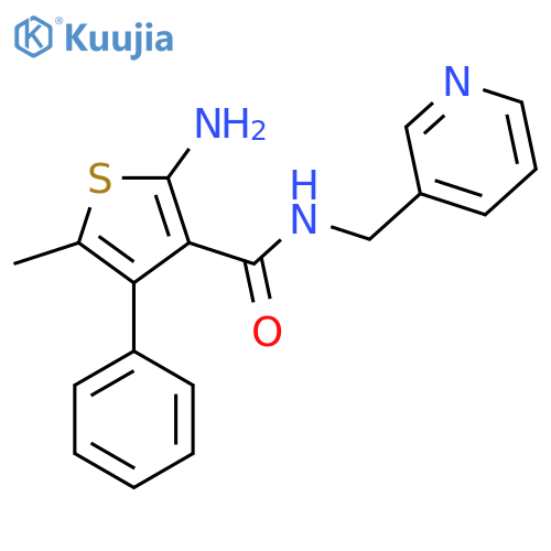 2-Amino-5-methyl-4-phenyl-N-(pyridin-3-ylmethyl)-thiophene-3-carboxamide structure