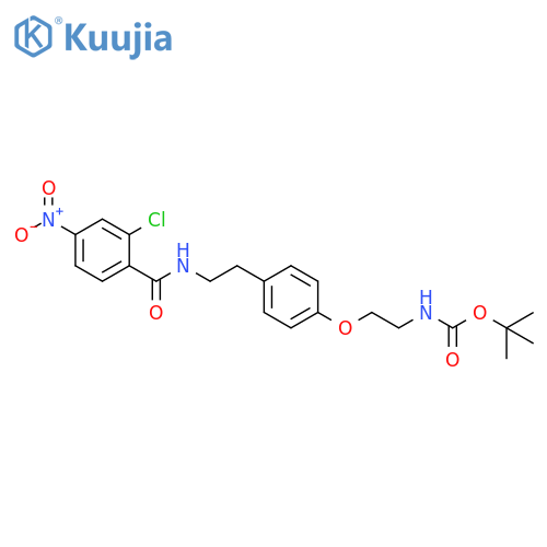 Carbamic acid,[2-[4-[2-[(2-chloro-4-nitrobenzoyl)amino]ethyl]phenoxy]ethyl]-,1,1-dimethylethyl ester structure