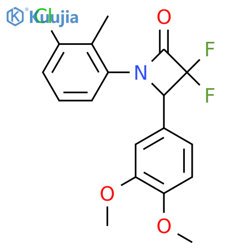 1-(3-Chloro-2-methylphenyl)-4-(3,4-dimethoxyphenyl)-3,3-difluoroazetidin-2-one structure