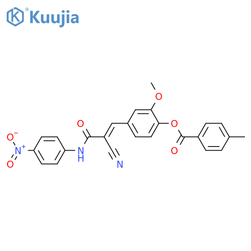 4-[2-Cyano-3-[(4-nitrophenyl)amino]-3-oxo-1-propen-1-yl]-2-methoxyphenyl 4-methylbenzoate structure