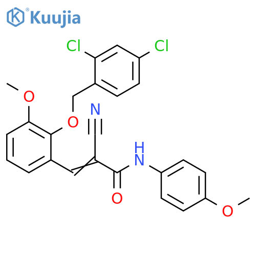 2-Cyano-3-[2-[(2,4-dichlorophenyl)methoxy]-3-methoxyphenyl]-N-(4-methoxyphenyl)-2-propenamide structure