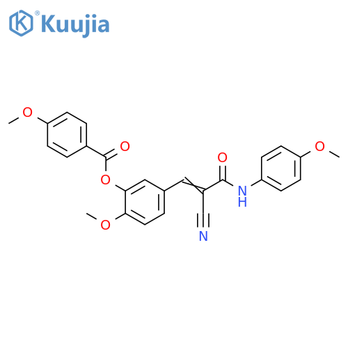 5-[2-Cyano-3-[(4-methoxyphenyl)amino]-3-oxo-1-propen-1-yl]-2-methoxyphenyl 4-methoxybenzoate structure