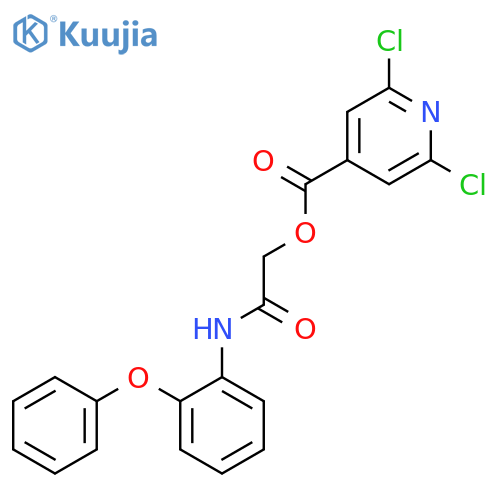 [(2-Phenoxyphenyl)carbamoyl]methyl 2,6-dichloropyridine-4-carboxylate structure